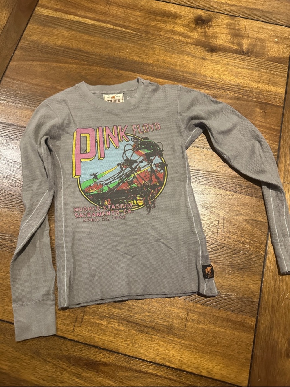 Trunk Ltd Kids Long Sleeve Pink Floyd Graphic Tee - Gray with Pink Accents